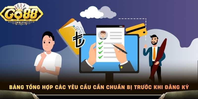 Bảng tổng hợp các yêu cầu cần chuẩn bị trước khi đăng ký
