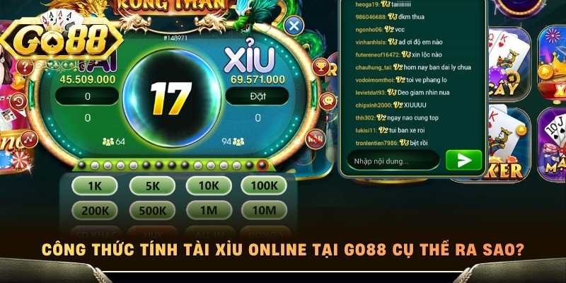 Công thức tính tài xỉu online tại Go88 cụ thể ra sao?